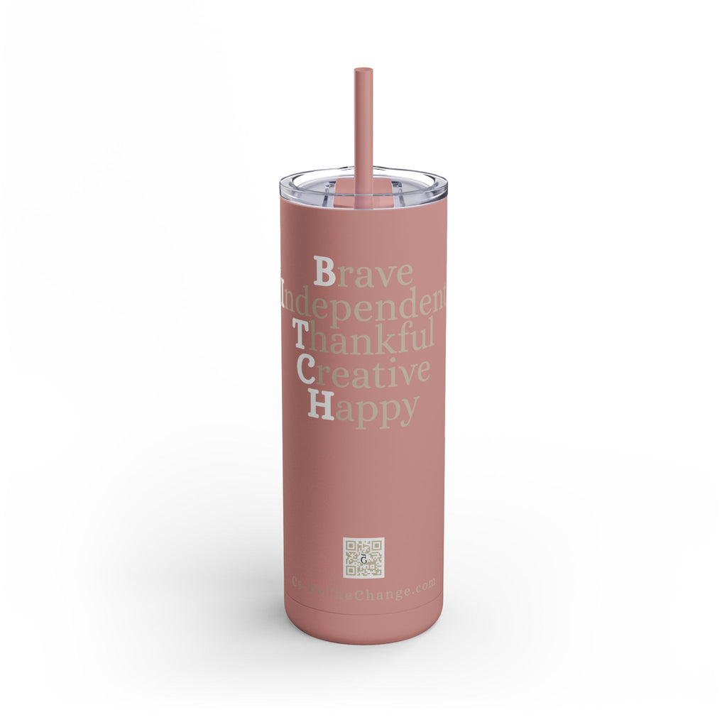20oz Matte Tumbler - Brave, Independent, Thankful, Creative, Happy