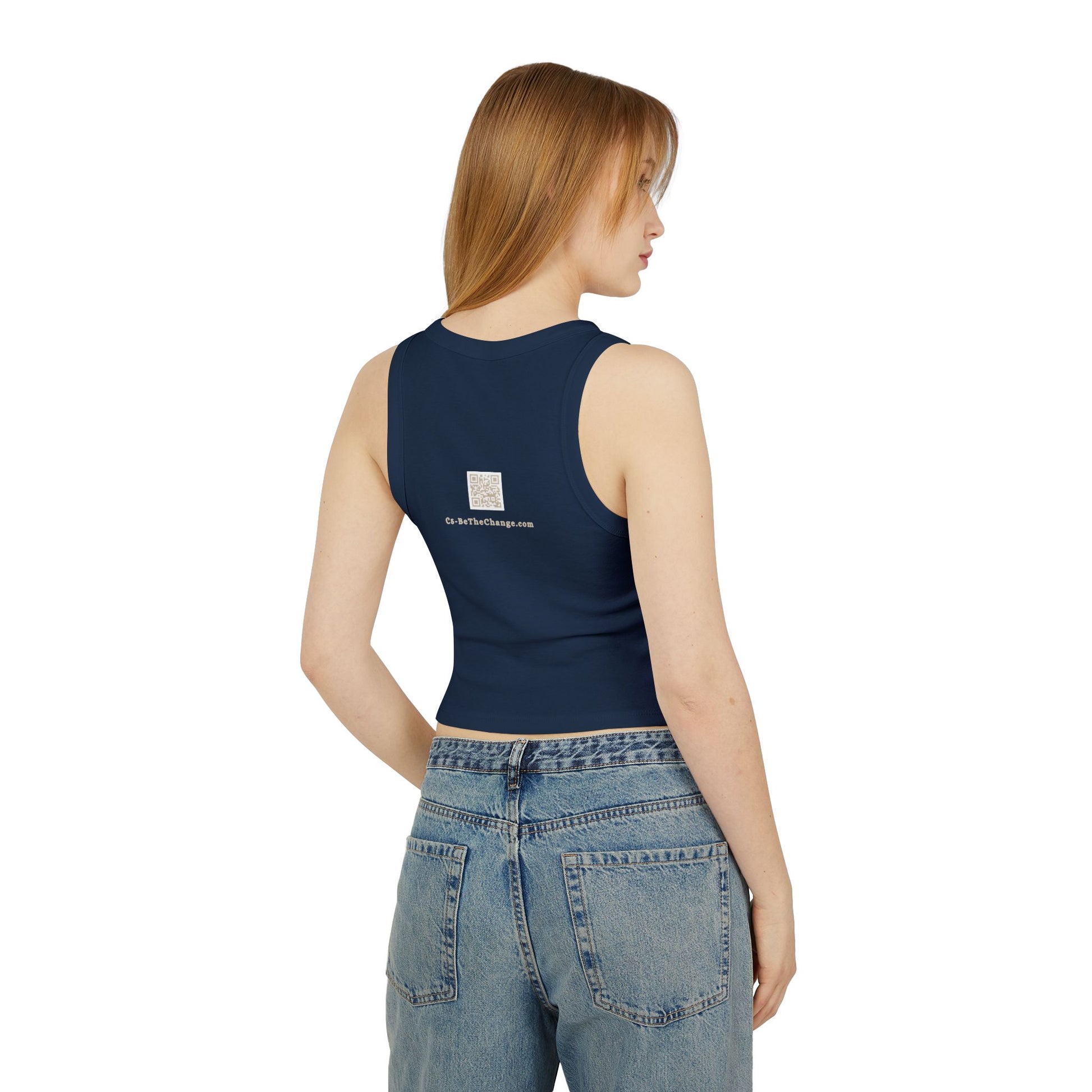 Racer Back Ribbed Micro Tank - Brave, Independent, Thankful, Creative, Happy