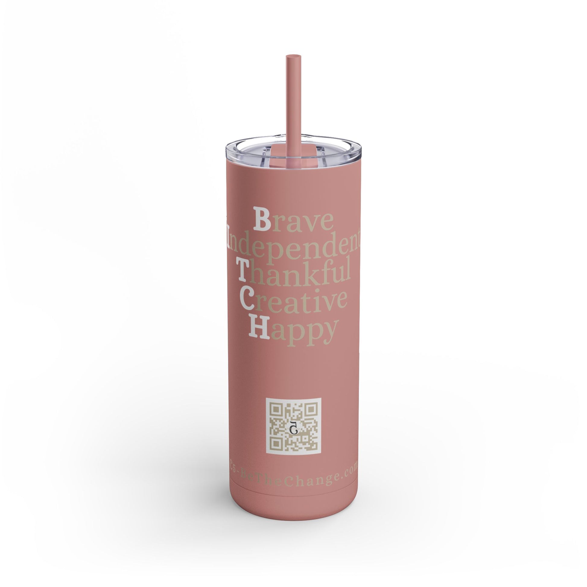 20oz Matte Tumbler - Brave, Independent, Thankful, Creative, Happy