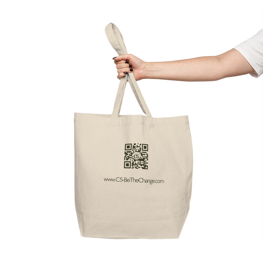 Canvas Tote w/ QR Code - Forgiveness, Understanding, Compassion, Kindness