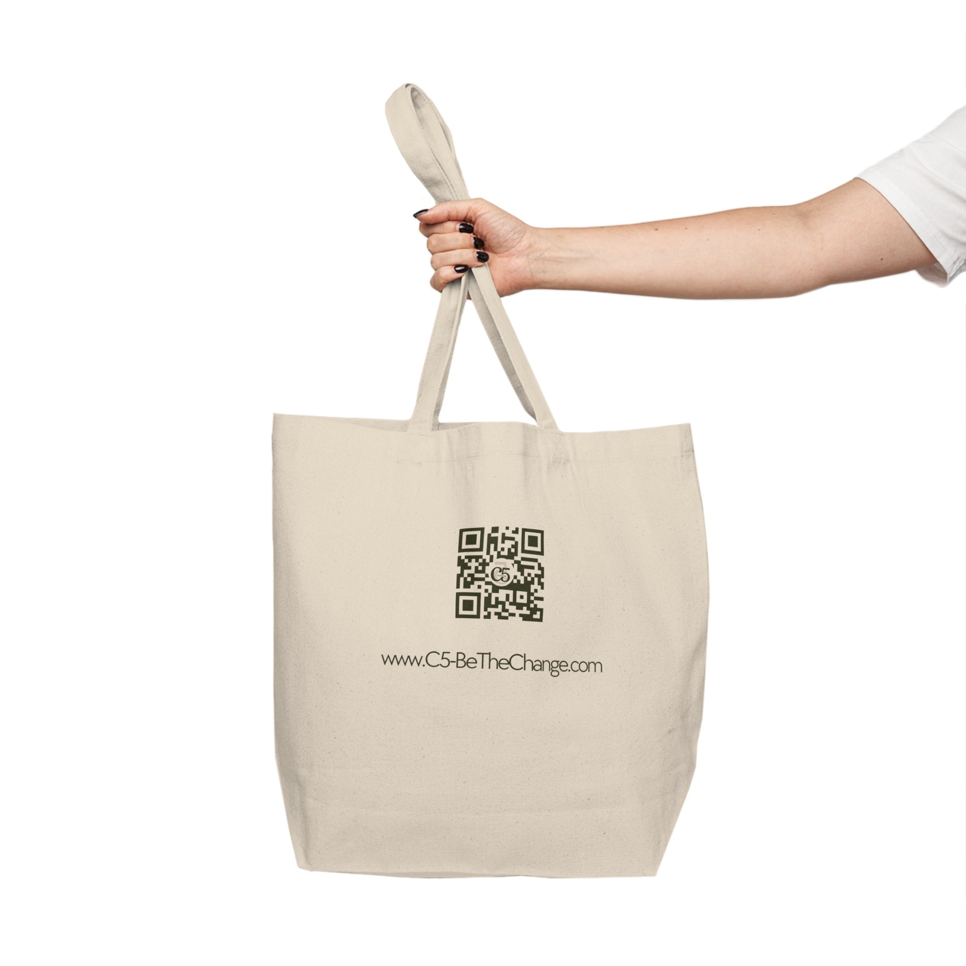 Canvas Tote w/ QR Code - Forgiveness, Understanding, Compassion, Kindness