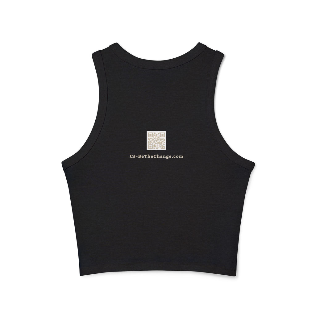 Racer Back Ribbed Micro Tank - Brave, Independent, Thankful, Creative, Happy