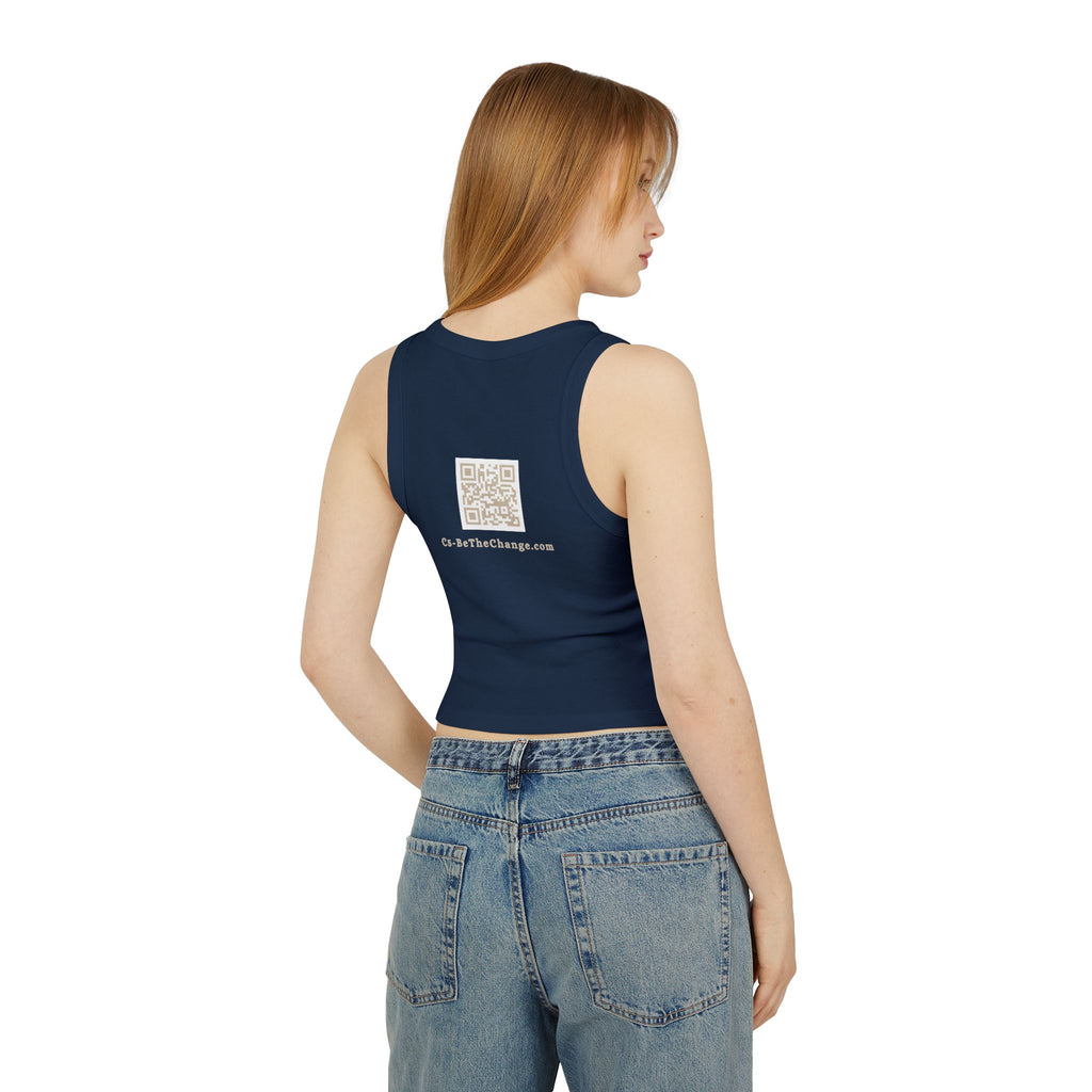 Racer Back Ribbed Micro Tank - Brave, Independent, Thankful, Creative, Happy