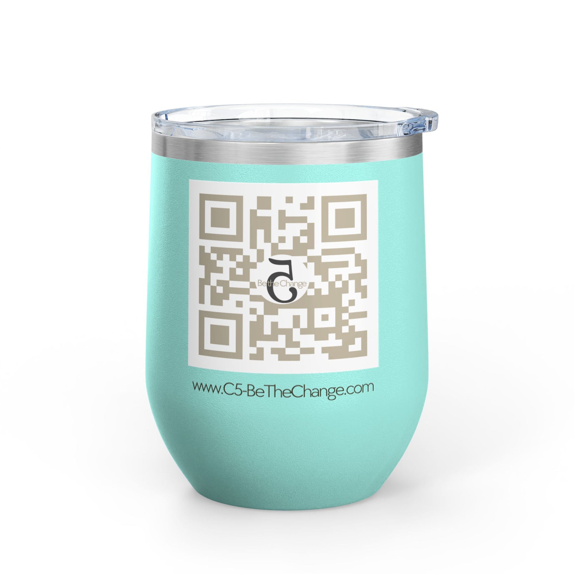 12 oz Wine Tumbler with QR Code - Forgiveness, Understanding, Compassion, Kindness