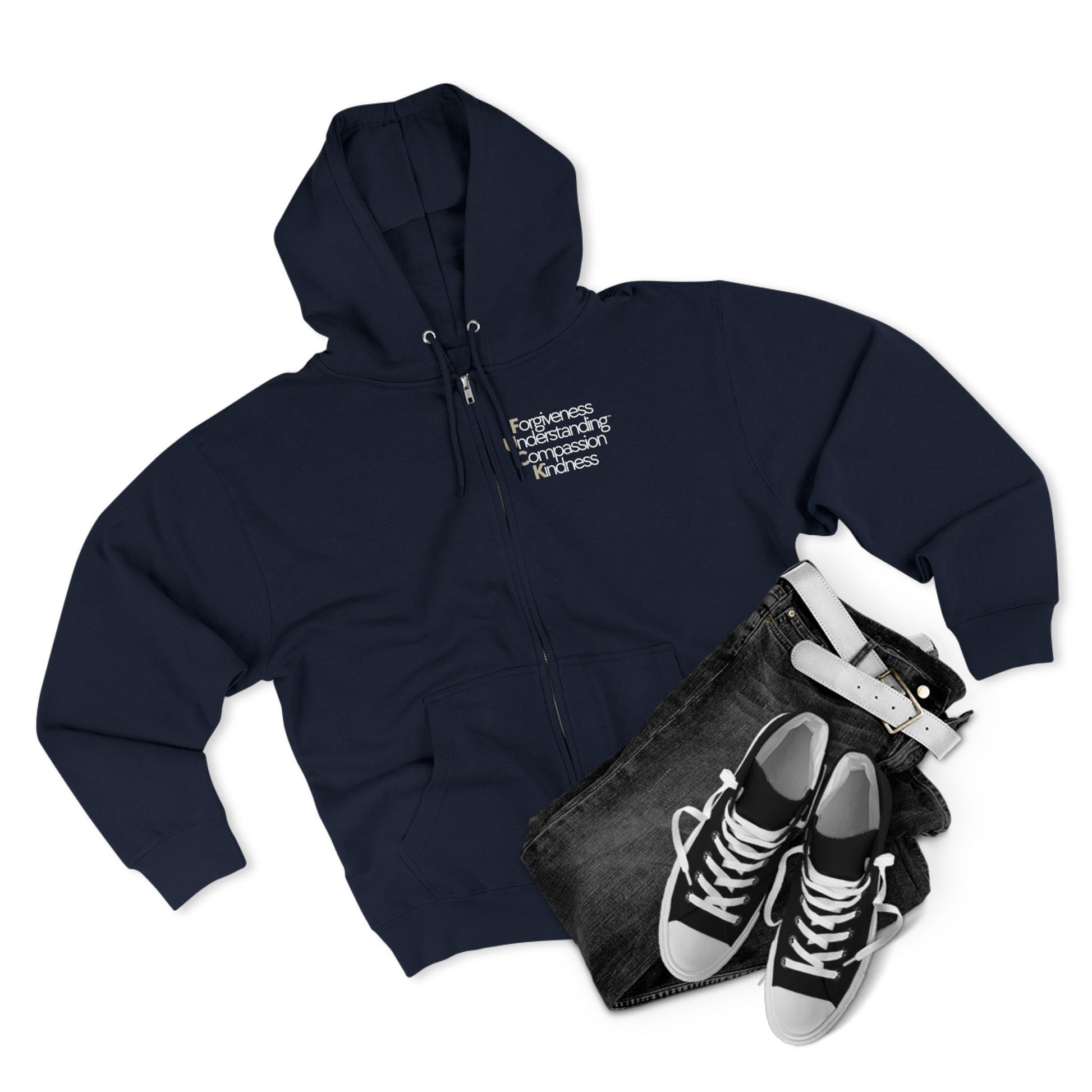 Unisex Zip Hoodie - Forgiveness Understanding Compassion Kindness