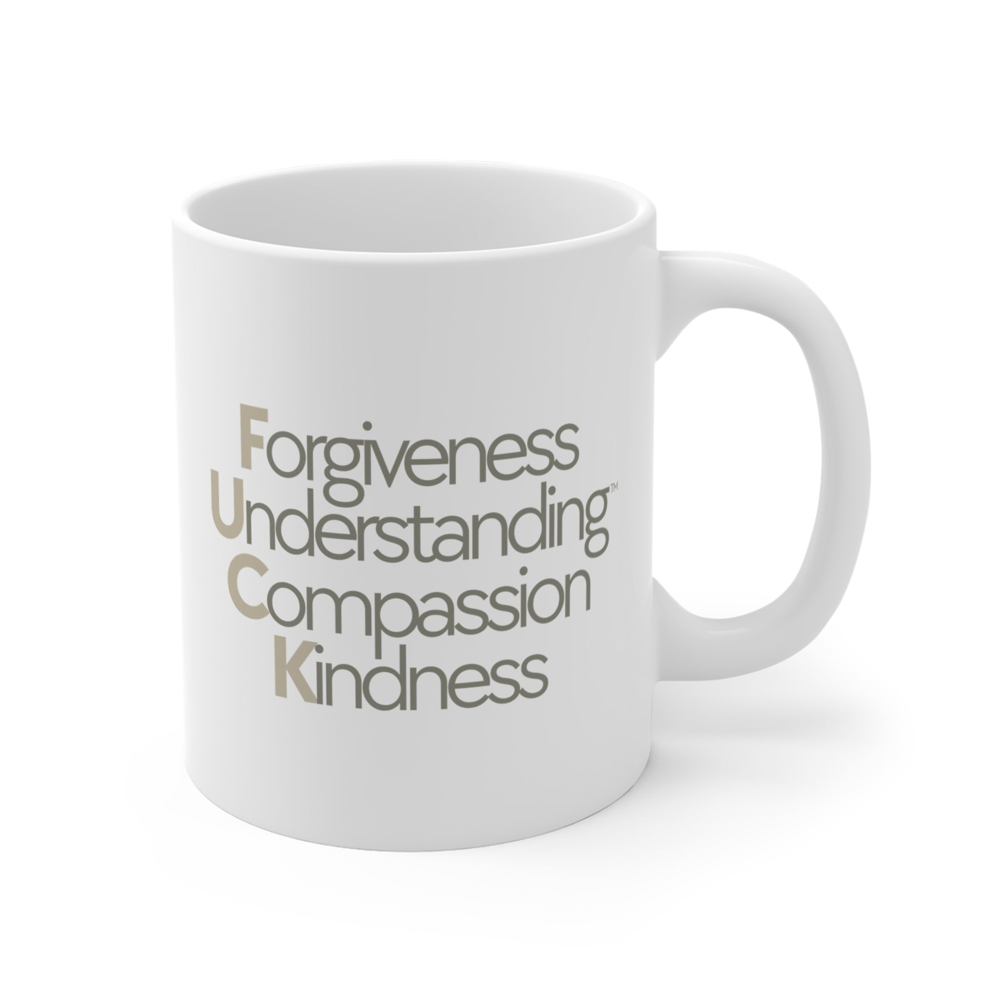 C5 Mug - Forgiveness, Understanding, Compassion, Kindness