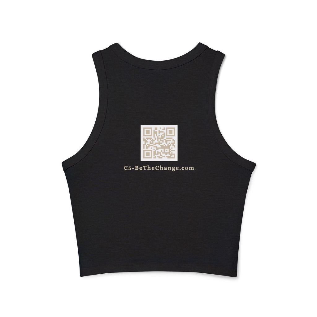 Racer Back Ribbed Micro Tank - Brave, Independent, Thankful, Creative, Happy