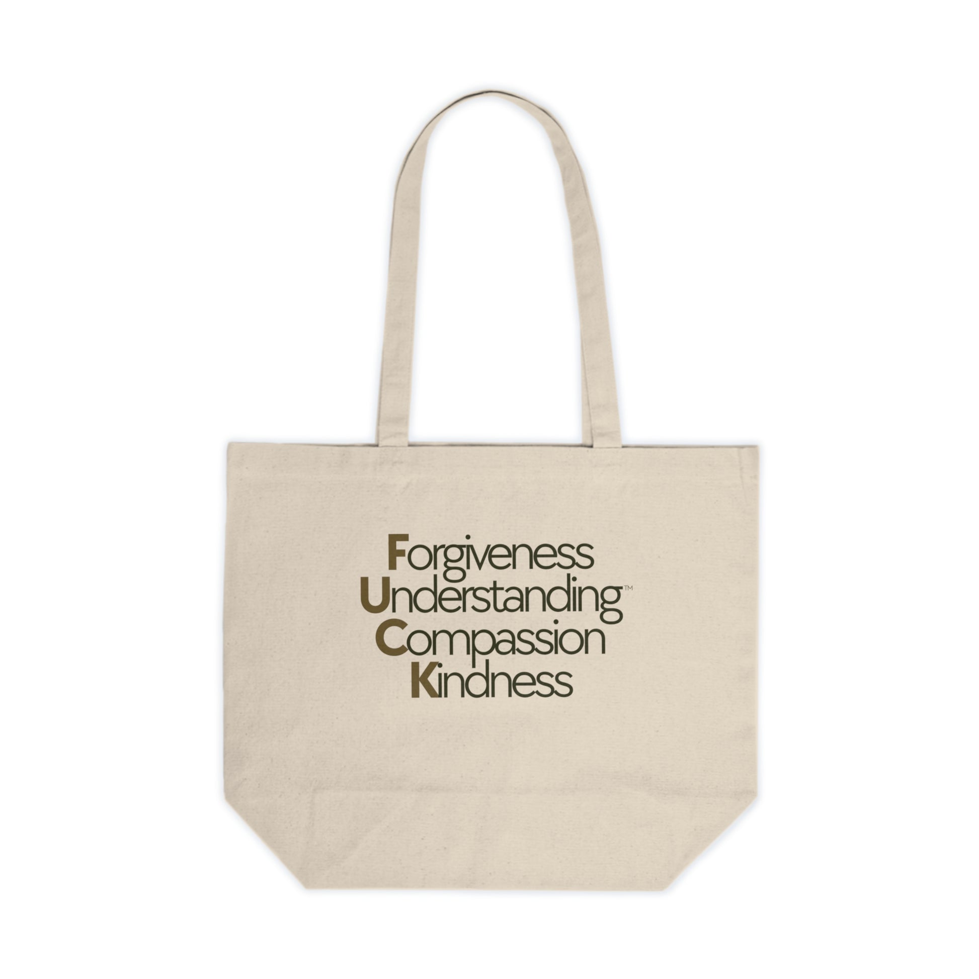 Canvas Tote w/ QR Code - Forgiveness, Understanding, Compassion, Kindness