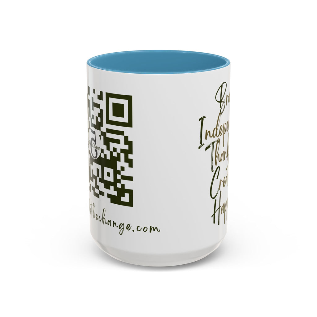 Tall Coffee Mug - Brave, Independent. Thankful, Creative, Happy - 15oz