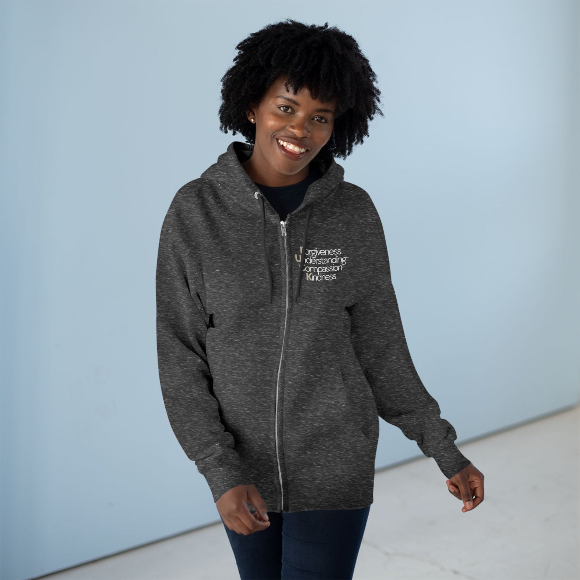 Unisex Zip Hoodie - Forgiveness Understanding Compassion Kindness