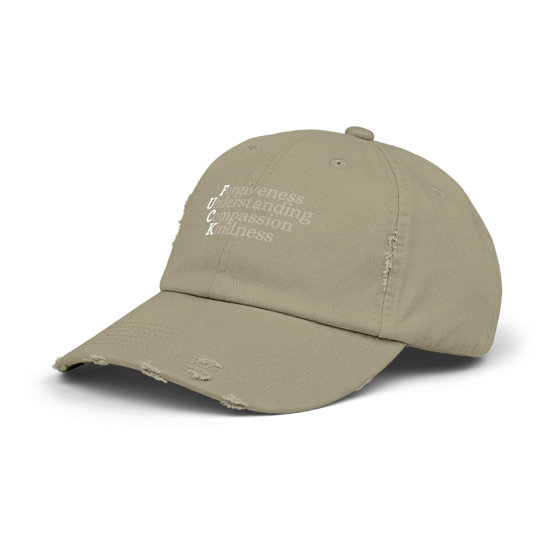 Unisex Distressed Cap - Forgiveness, Understanding, Compassion, Kindness