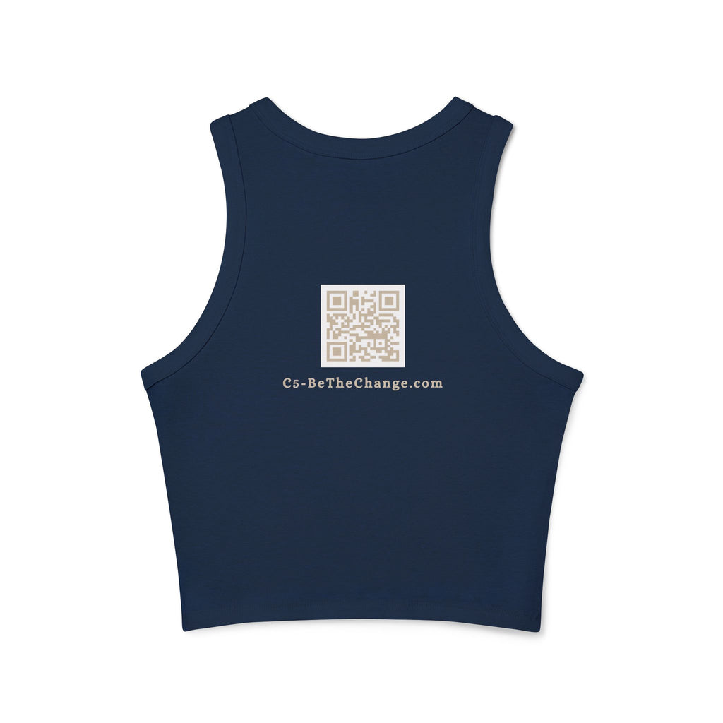 Racer Back Ribbed Micro Tank - Brave, Independent, Thankful, Creative, Happy