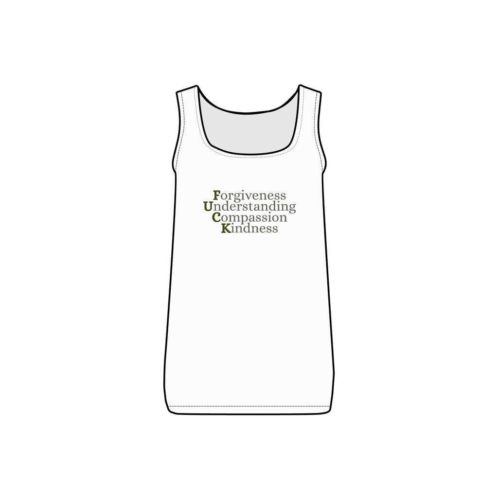 Women's Long Ribbed Tank - Forgiveness, Understanding, Compassion, Kindness